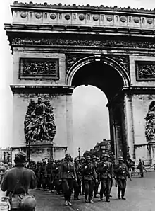 4 June: German troops on parade after the surrender of Paris