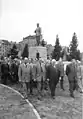 Unofficial photograph taken after the 1951 dedication of the Stalin monument