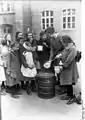 Children being fed by a soup kitchen, 1924