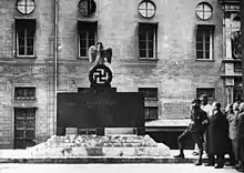 Nazi memorial site for Blutzeugen in Munich, which could be bypassed by the "Drückebergergasse" ("Shirker's alley").