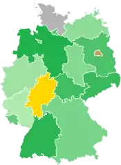 A coloured map of the states of Germany