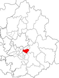 Map of Gyeonggi highlighting Bundang-gu.
