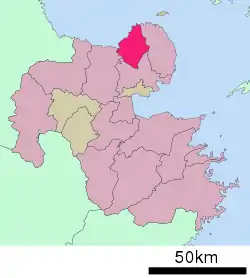Location of Bungotakada in Ōita Prefecture