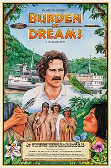 A drawn portrait of Herzog on the poster of 1982's Burden of Dreams