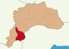 Map showing ÇavdırDistrict in Burdur Province
