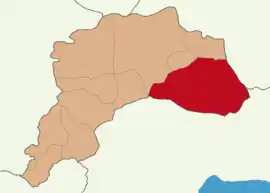 Map showing Bucak District in Burdur Province