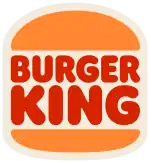 Red text spelling "Burger King" in between two orange semi-circles.
