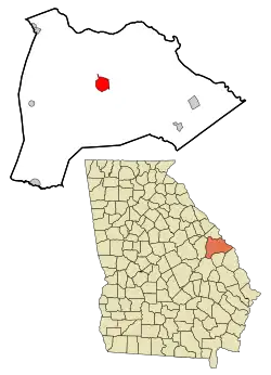 Location in Burke County and the state of Georgia