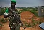 Burundian peacekeeper in Somalia armed with MP md. 63