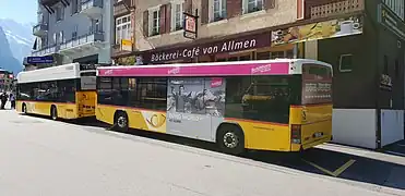 A bus trailer in use in Lauterbrunnen