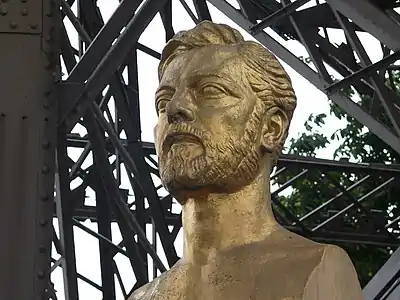 Bust of Gustave Eiffel at the Eiffel Tower France