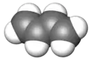 Space-filling model of 1,3-butadiene