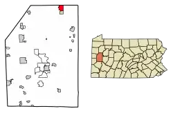 Location of Cherry Valley in Butler County, Pennsylvania.