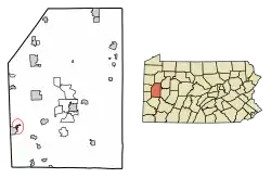 Location of Harmony in Butler County, Pennsylvania.
