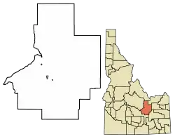Location of Butte City in Butte County, Idaho.