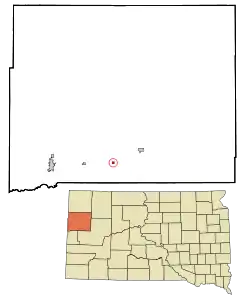 Location in Butte County and the state of South Dakota
