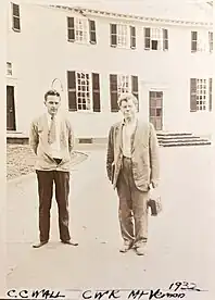 Mount Vernon Director Charles Wall with Killam in front of the Mount Vernon mansion