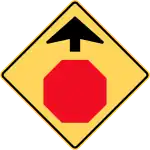 Stop sign ahead.