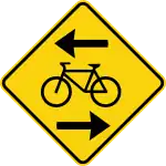 WC-43Two-way bicycle lane crossing.