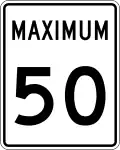 RB-1Maximum Speed Limit(ex: 50 km/h)