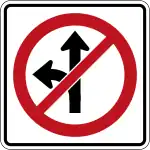 No left turn or straight ahead