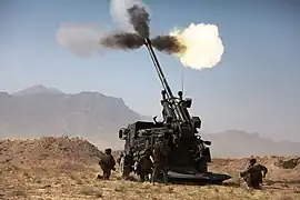 Practice round fire of a CAESER on August 14, 2009, in Afghanistan.