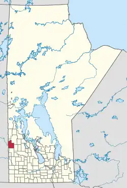 Location of the Municipality of Roblin in Manitoba