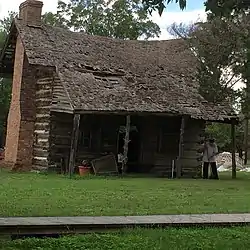Old Cavitt Log Cabin, official Historic Texas landmark in Wheelock