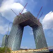 CCTV headquarters in China, Beijing district nearing completion (April 2008)