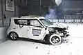 Passenger-side small overlap crash test of a 2018 Kia Soul.