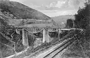 The Zlaşti valley viaduct after completion (1904)