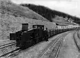 A diesel shunting locomotive at the Retişoara terminus (around 1910)