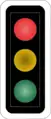 7.0.1 Usual vertical composition with red, yellow, and green from top to bottom; light signals are round