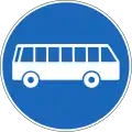 2.64 Exclusive public bus/transport lane (yellow Bus strips on road define the same (see 6.08); exceptions must be explicitly produced below sign)