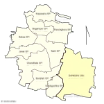 Chanditala-II CD block map showing GP and urban areas