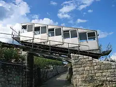 former funicular car on bridge (2003)