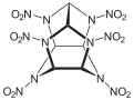 Partially condensed, stereo, skeletal formula of hexanitrohexaazaisowurtzitane