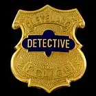 CDP badge - features number (for patrol officers) or rank in the middle.Pictured here is a detective's badge