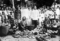 Fruitmarket in Sarolangun, Jambi, Sumatra circa 1918