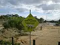 Connolly Drive Kinross - being extended "Aerial burn planned" sign (June 2007).