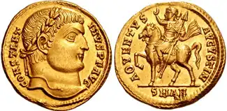 Solidus of Constantine the Great (r. 306-337) issued at Antioch ca. 324-325
