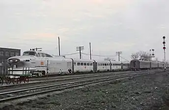 A Chicago, Rock Island and Pacific Railroad Aerotrain at Englewood on April 21, 1965.
