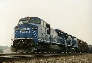 Conrail 6114 leading a freight train in 1993