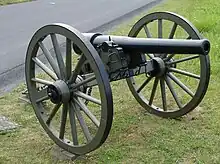 Photo shows a 10-pounder Parrott rifle from the American Civil War.