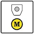 A road sign informing of the beginning of both motorway vignette (toll label) and electronic toll duty