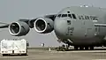 A USAF C-17 Globemaster III at Aero India 2013