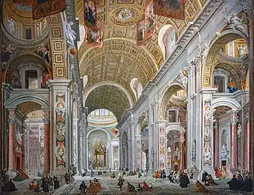 Interno della basilica di San Pietro a Roma - Giovanni Paolo Panini