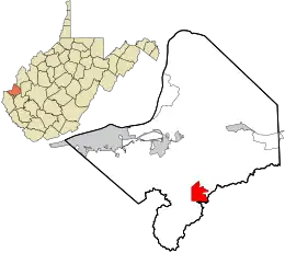 Location in Cabell County and the state of West Virginia.