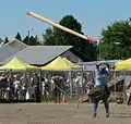 The caber in mid-flight