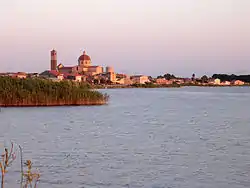 View of Cabras from the pond